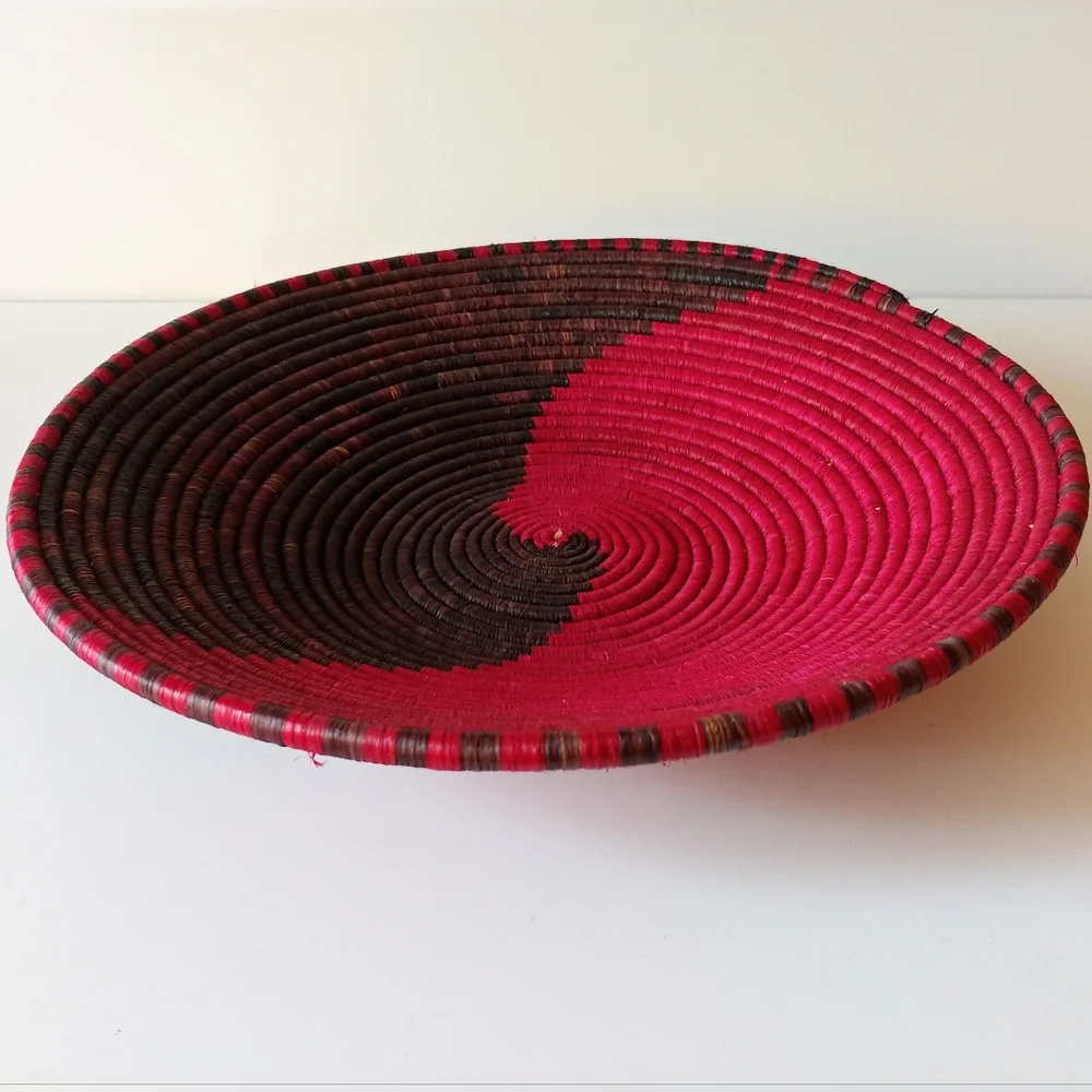 Handwoven Red and Brown Basket